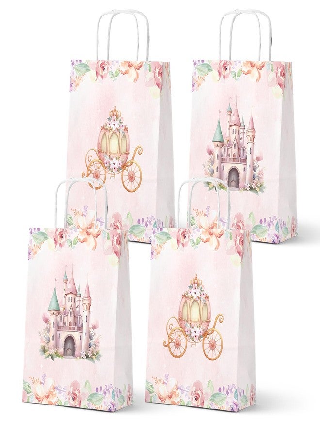 KALEFO 24pcs Princess Party Favor Bags with Handles Castle Pumpkin Carriage Candy Goodie Bags for Gender Reveal Lady Wedding Supplies - Image 1
